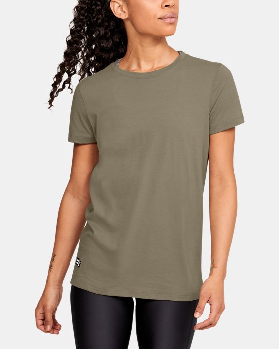 Women's UA Tactical Cotton T-Shirt, Brown, pdpMainDesktop image number 0